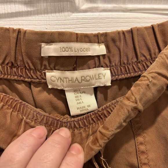 Cynthia‎ Rowley Tan Clay Jogger Pants Women's size Large 100% Lyocell Beach - Picture 4 of 6
